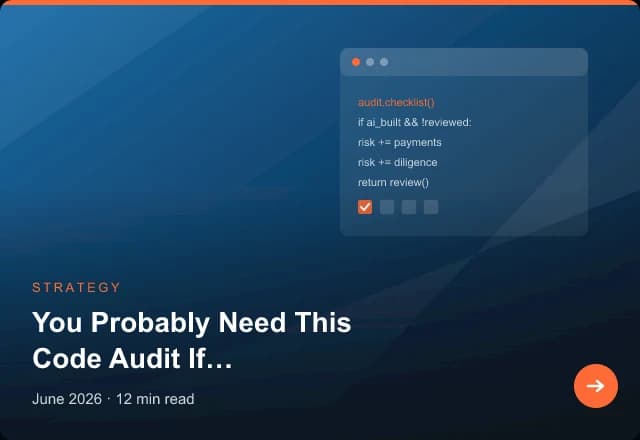 Checklist for founders deciding whether an AI-built app needs a senior engineering audit before scaling
